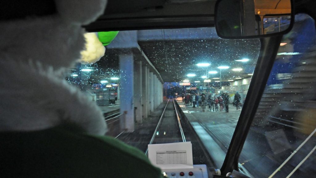 Motorniczy jako Św. Mikołaj