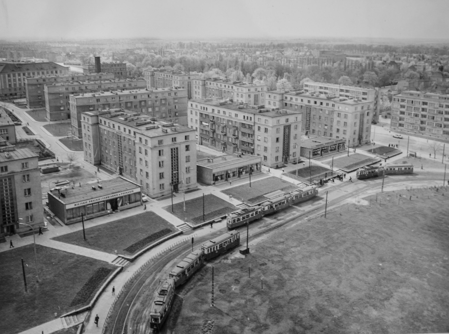 Widok z punktowca przy Pl. Warynskiego, rok 1969