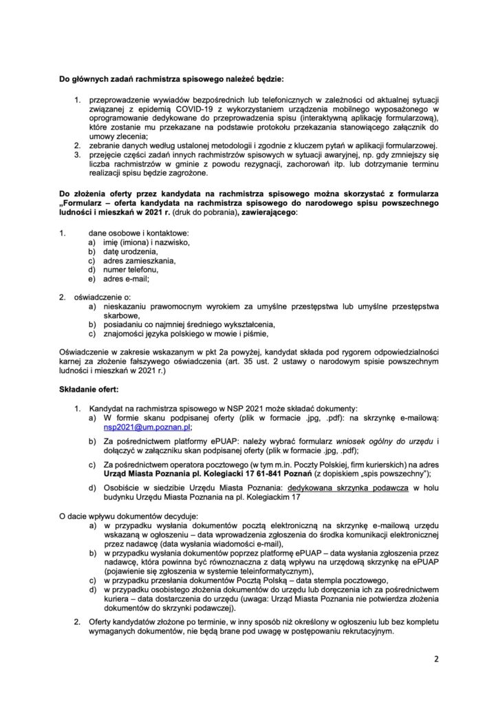 Narodowy Spis Powszechny Rada Osiedla Ogrody Poznań