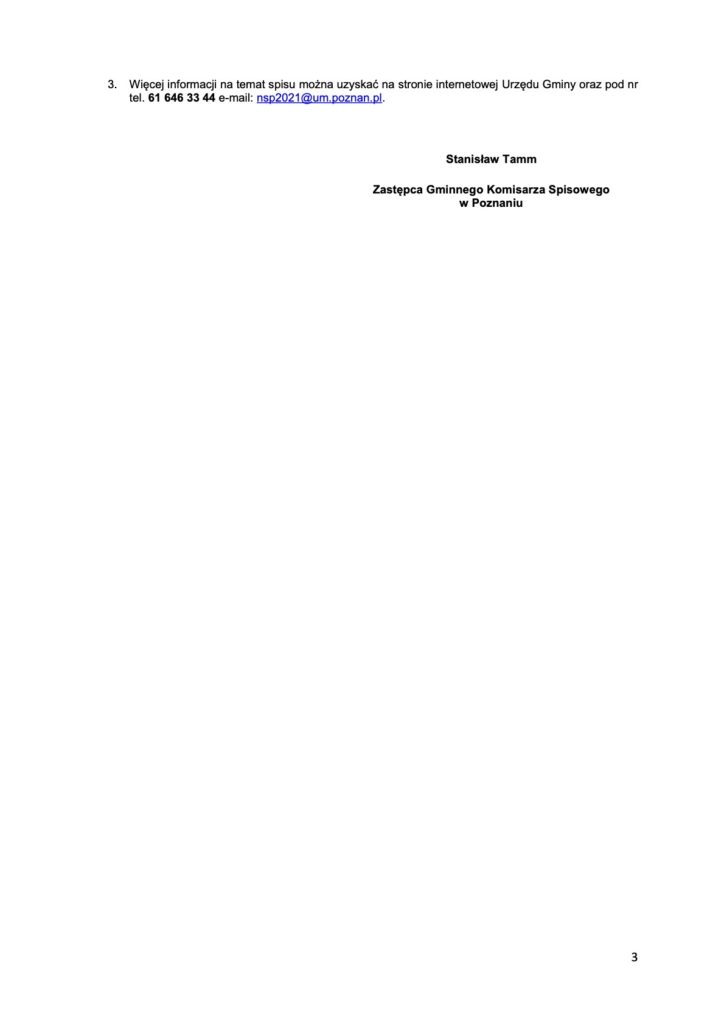 Narodowy Spis Powszechny Rada Osiedla Ogrody Poznań