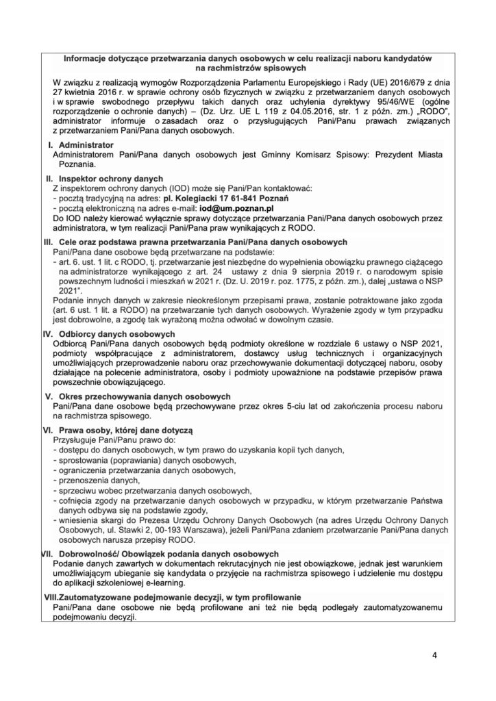 Narodowy Spis Powszechny Rada Osiedla Ogrody Poznań