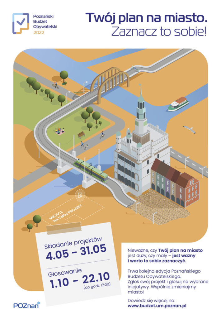 Plakat Poznański Budżet Obywatelski 2022 Rada Osiedla Osiedle Ogrody Poznań plakat ogólny