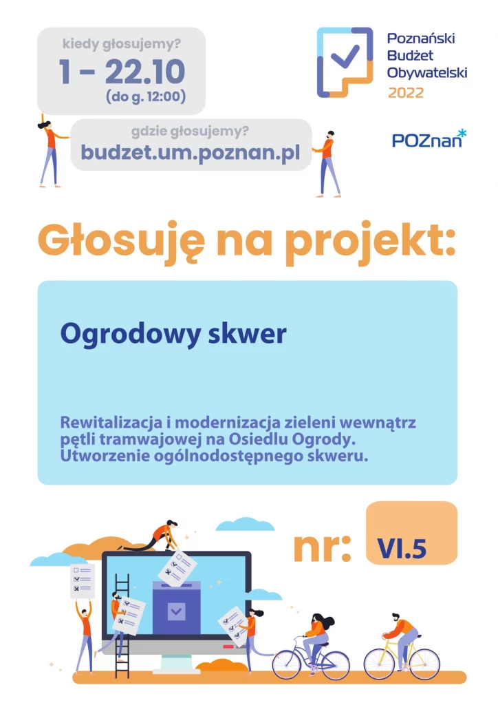 Rada Osiedla Ogrody Osiedle Ogrody Poznań Ogrodowy skwer Głosowanie plakat