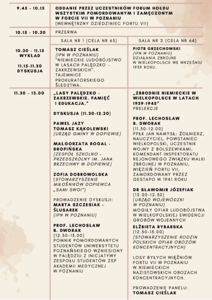 IV Wielkopolskie Forum Pamięci Narodowej Program 2