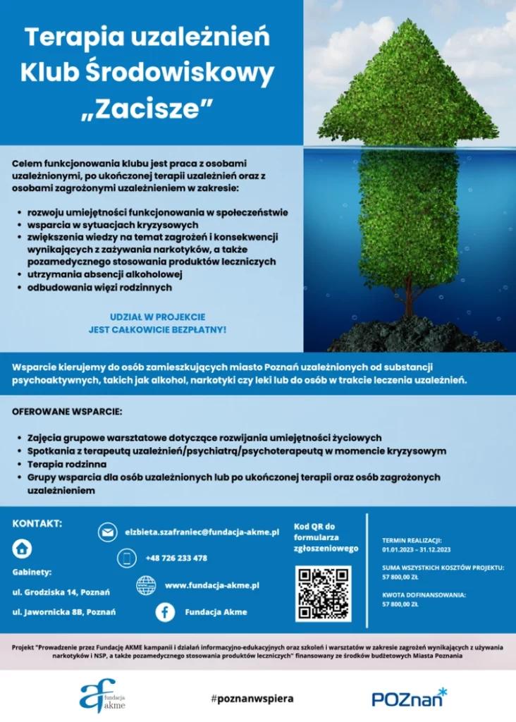 Terapia uzależnień Klub Środowiskowy "Zacisze" Plakat