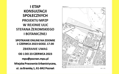 KONSULTACJE MPZP W REJONIE ULIC STEFANA ŻEROMSKIEGO I BOTANICZNEJ – ETAP 1