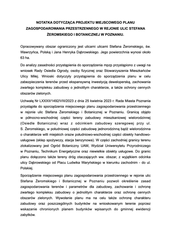 Informacja planu MPZP